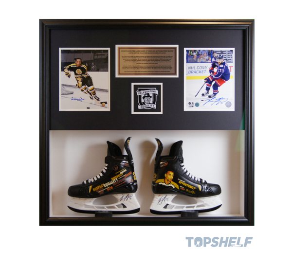 Nick Foligno Pre-Game Warm-up Used and Autographed Skates (Framed) - Limited Edition Willie O’Ree Bauer Supreme Ultrasonic