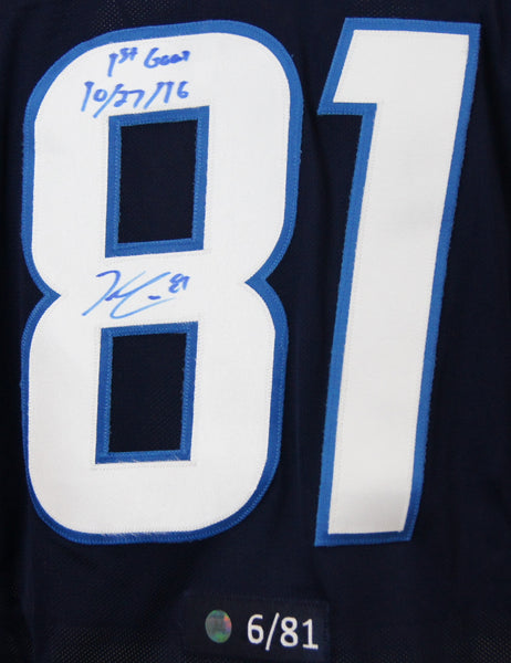 Kyle Connor Autographed and Dated 1st Goal Home Jersey #6/81 - Reebok