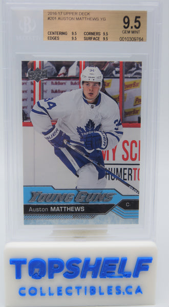 2016-17 Auston Matthews Upper Deck Young Guns Rookie Card - Beckett Gem Mint 9.5