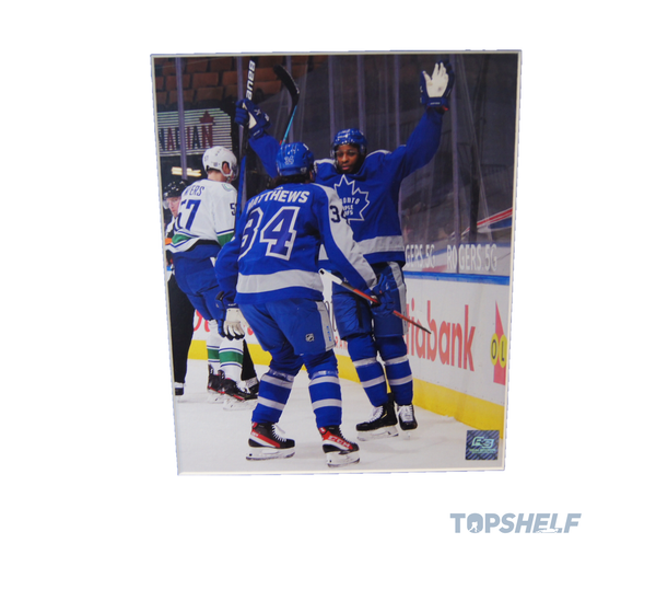Auston Matthews Toronto Maple Leafs Game Used Skates (Framed) - Custom CCM Jetspeed FT4 Pro