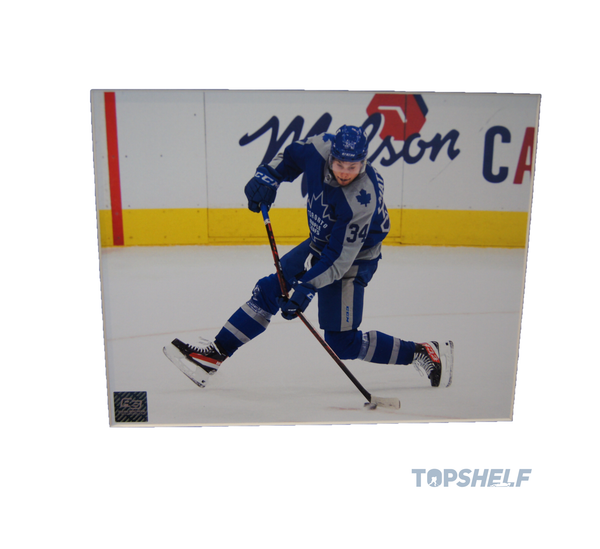 Auston Matthews Toronto Maple Leafs Game Used Skates (Framed) - Custom CCM Jetspeed FT4 Pro