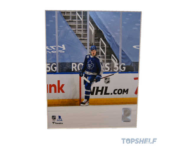 Auston Matthews Toronto Maple Leafs Game Used Skates (Framed) - Custom CCM Jetspeed FT4 Pro
