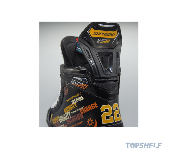 Nick Foligno Pre-Game Warm-up Used and Autographed Skates (Framed) - Limited Edition Willie O’Ree Bauer Supreme Ultrasonic