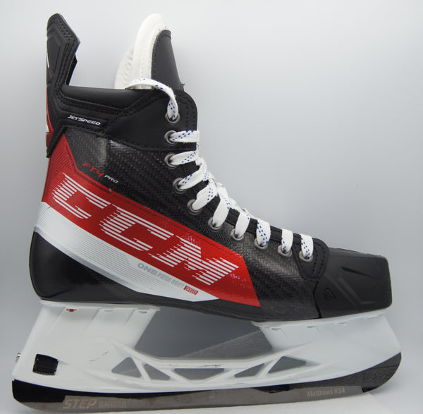Auston Matthews Toronto Maple Leafs Game Used Skates (Framed) - Custom CCM Jetspeed FT4 Pro