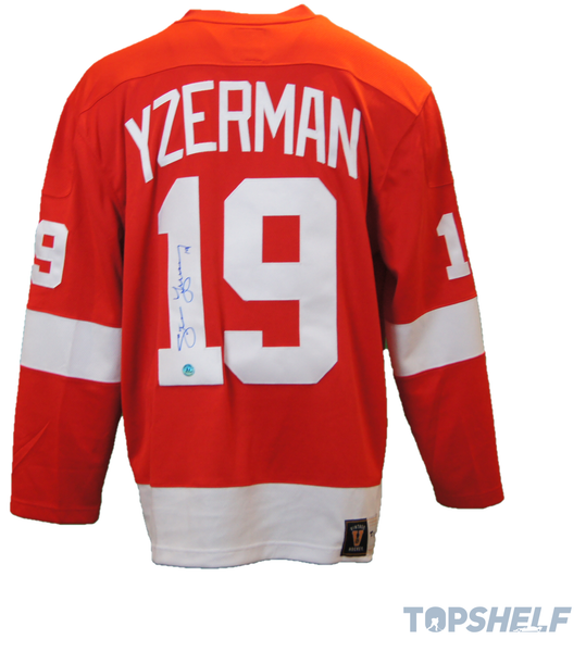 Steve Yzerman Autographed Detroit Red Wings Jersey - Vintage Fanatics