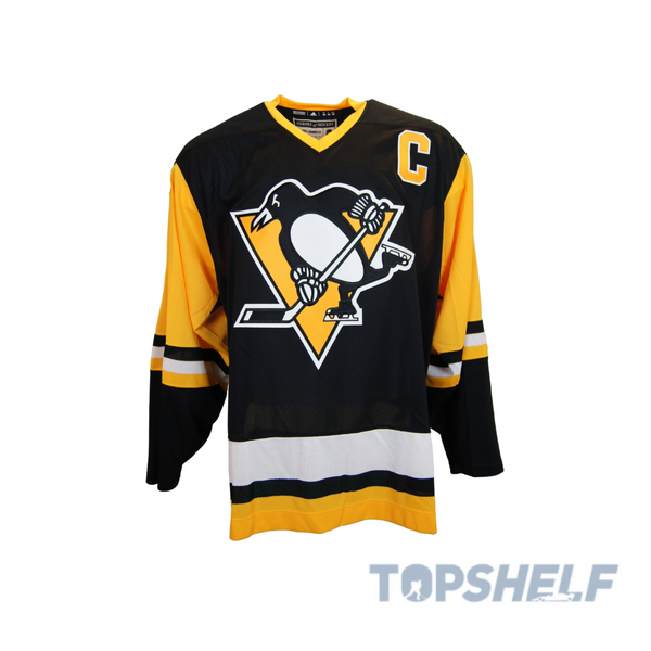 Mario Lemieux Autographed Pittsburgh Penguins Home Jersey - Adidas Replica Retro Heroes of Hockey