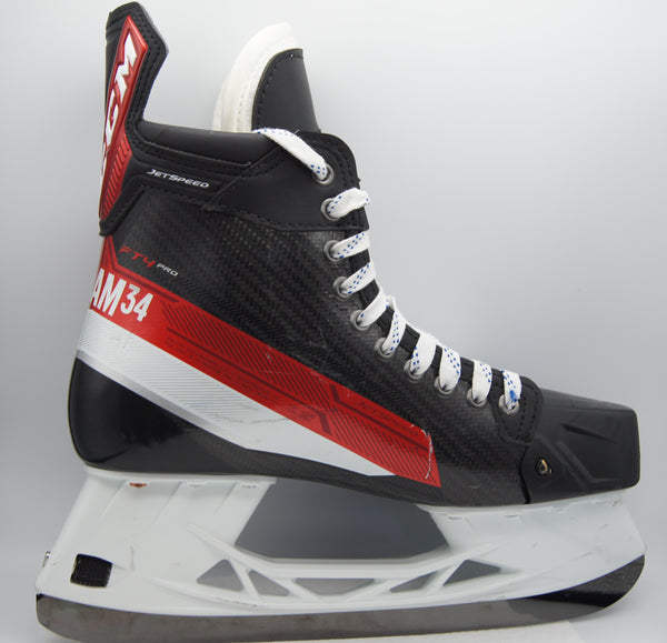 Auston Matthews Toronto Maple Leafs Game Used Skates (Framed) - Custom CCM Jetspeed FT4 Pro